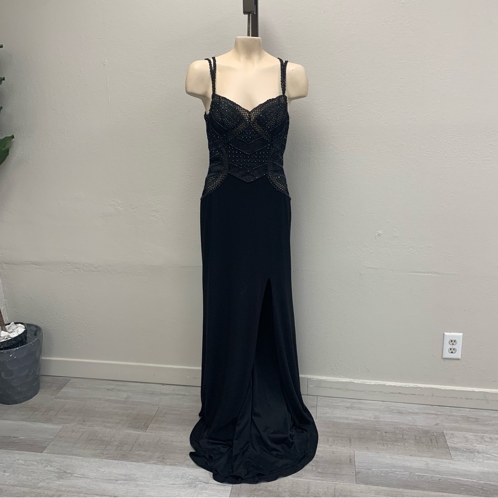 Camille La Vie Black Maxi Dress with Beaded Bodice